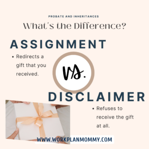 Difference between assignments and disclaimers.